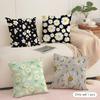 Daisy Pattern Cushion Cover Soft Short Plush Pillow Cover Smooth Cozy Texture Aesthetic Cushion Case Home Decor