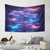 Glowing Flowers and Neon Butterflies Pattern Wall Hanging Tapestry Decorative Tapestry Home Decor for Bedroom and Living Room