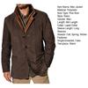 Winter Fall Men Jacket Retro Patchwork Fake Two-piece Fake Pockets Single-breasted Cardigan