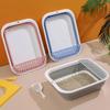 Portable Foldable Large Capacity Cat Litter Box - Semi-closed Anti-Splash Cat Tray Bedpan Practical Pet Cleaning Bath Basin
