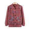 Old Lady Autumn Clothes Lapel Sweater Female Elderly Mother Sweater Jacket Autumn Clothes Mother-in-law Knitted Cardigan