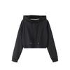 Women's Color Zipper Crop Hooded Jacket
