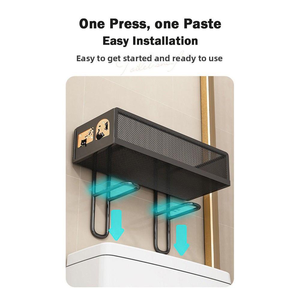 Shelves 1 Tier Toilet Storage Rack Paper Holder No Drilling Over The Toilet Shelf Iron Bathroom Organizer Bathroom