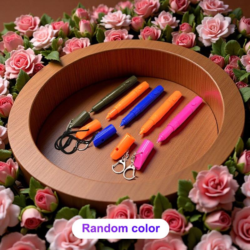 3 In 1 Emergency Ballpen With Led Flashlight & Whistle Keychain