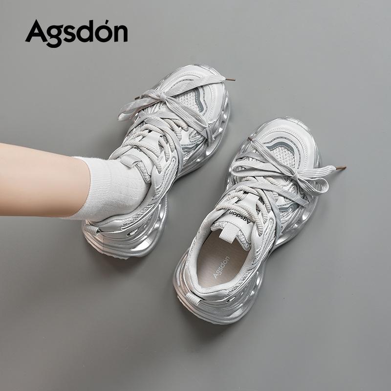 Augustine Silver Dad Shoes Women's 2025 New Autumn Platform Casual Sports Shoes Show Feet Small Running Shoes