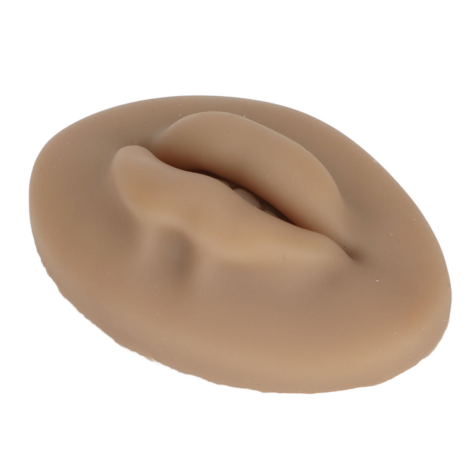 

3D силиконовые губы, полупостоянные мягкие, настоящие ощущения кожи, искусственные губы для обучения микроблейдингу коричневый