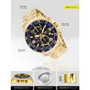 Invicta Specialty Quartz Watch, 45mm Case, Gold with Stainless Steel Strap, Black with Blue Dial, 14878, Men's, Officially Imported