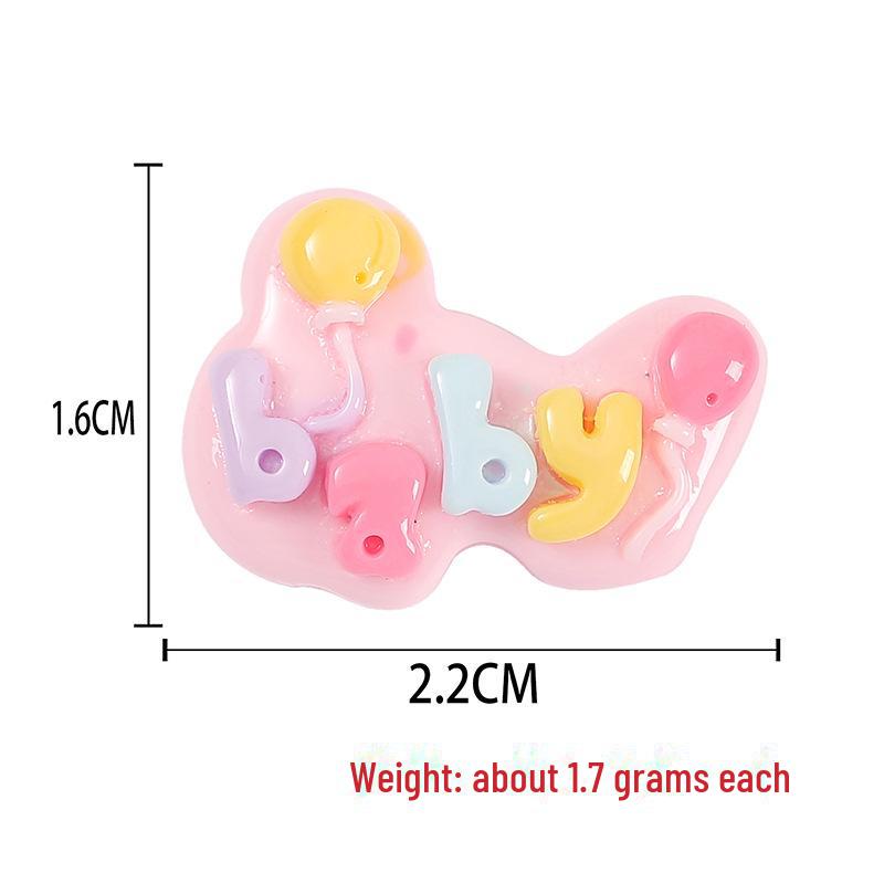 Colorful Bright Surface Baby Letter Cloud DIY Cream Glue Phone Case, Resin Accessories, Handmade Hairpin, and Hair Rope Material.