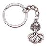 Skeleton Mermaid Charm Keychain Gothic Halloween Key Ring 28mm Ring