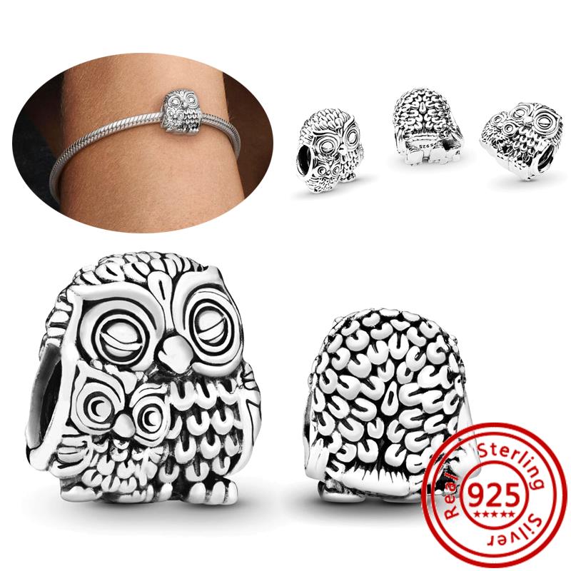 925 Copper Cute Animal Series Cat Dog Elephant Unicorn Bird Pendant Lucky Beads Fit Original Pantaro Charms Bracelet DIY Zircon