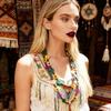 Vacation Style Coconut Shell Wood Beaded Multilayer Sweater Chain Bohemian Necklace