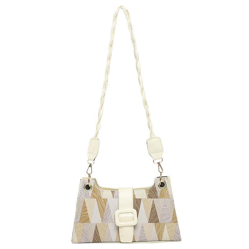 2025 New Popular Contrasting Color Small Bag Women's Autumn Casual Texture Messenger Bag Foreign Style Design Shoulder Small Square Bag