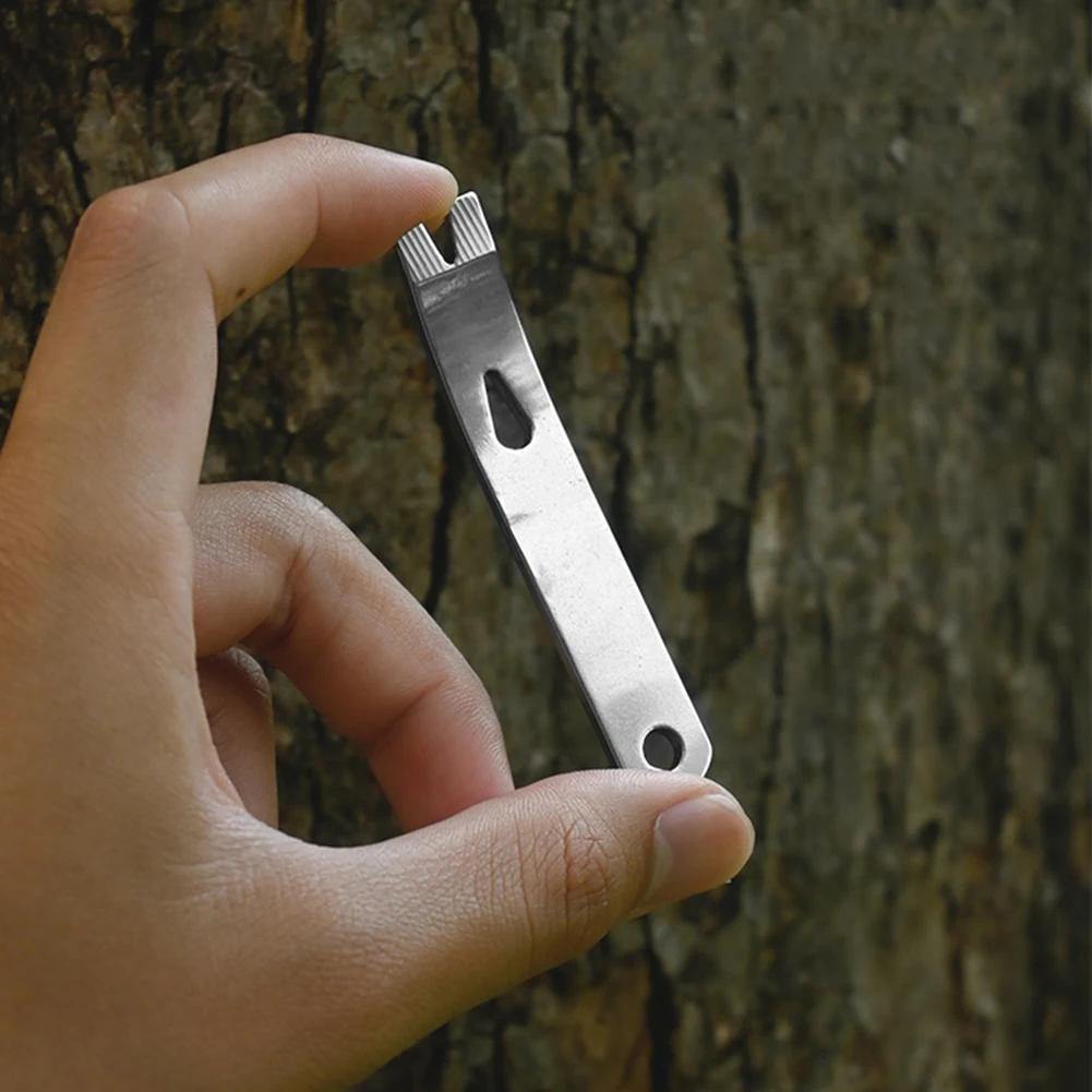 1Pc Outdoor Crank Crowbars Pry Bar Stainless Steel Multi-function Pocket EDC Mini Survival Tools Keychain Opener Scraper