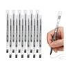 PATIKIL 12 Pcs Gel Pens, 0.5mm Fine Point Black Ink, Smooth Writing, Quick Dry, Bulk for Office, School, Art, Clear Barrel, Knock Type, Medium Tip,
