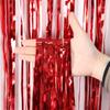 4Pcs Multicolored PET Rain Curtain Metallic Tinsel Curtain For Wedding Backdrops Christmas Birthday Party Decoration