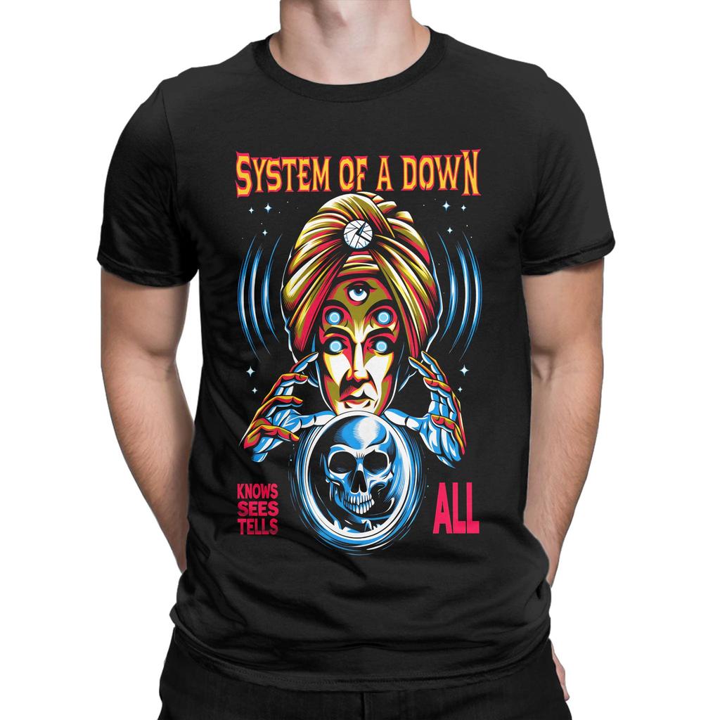 System Of A Down TShirt Men Vintage Pure Cotton Tees Round Neck Short Sleeve T Shirt Gift Clothing