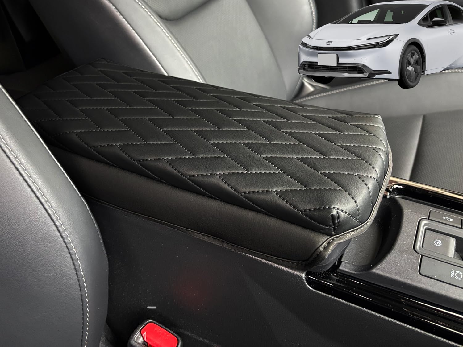 

60 Series Prius Extra Thick Armrest Cover Armrest Cushion Toyota New PRIUS Armrest Pad Knitted Quilted Console Box Protective Cover Armrest Specially чёрный