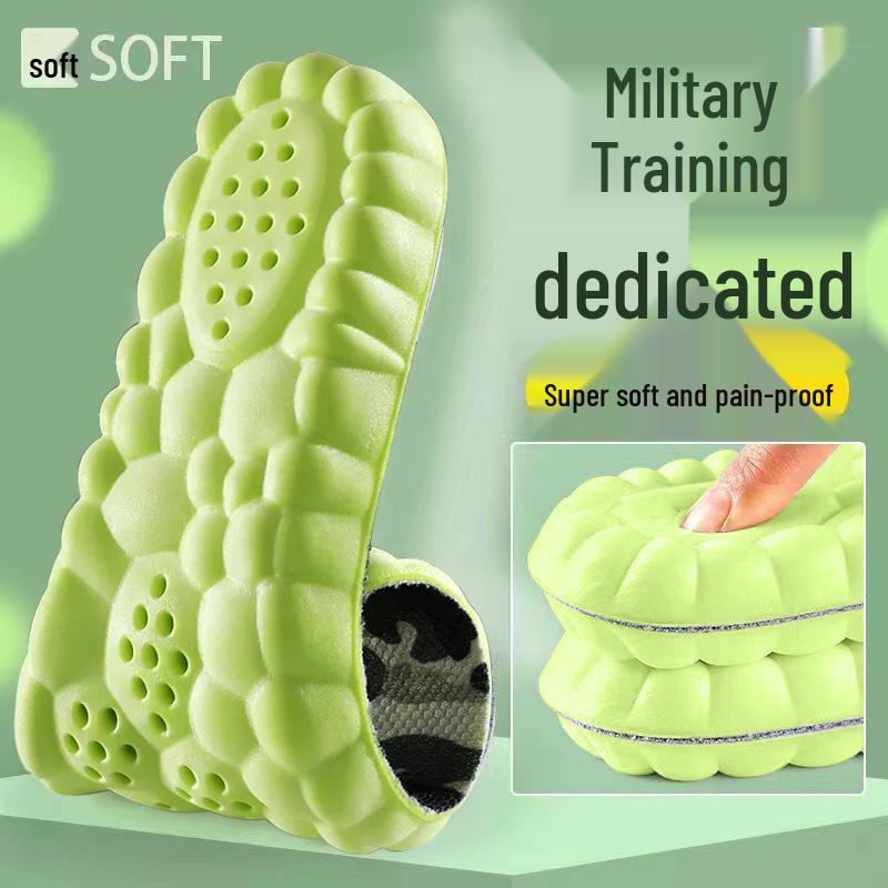 Comfortable Military Shock-Absorbing Insoles: Long-Lasting Support, Odor Resistant, Breathable, Massage Effect for Tired Feet