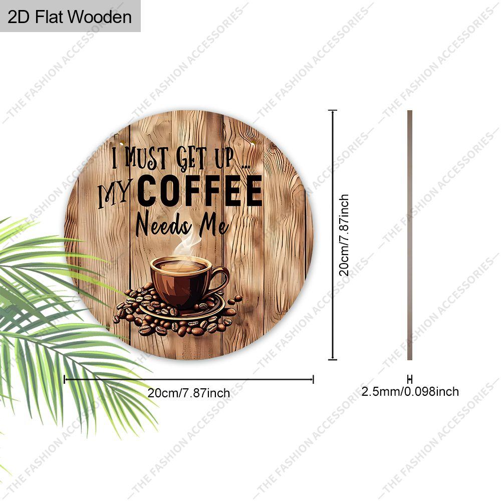 2D Plane Hanging Decorative Sign, Interior Wall or Door Decoration, Garden Decoration, the Pattern Is Coffee, Interesting Gifts for Family and Friends