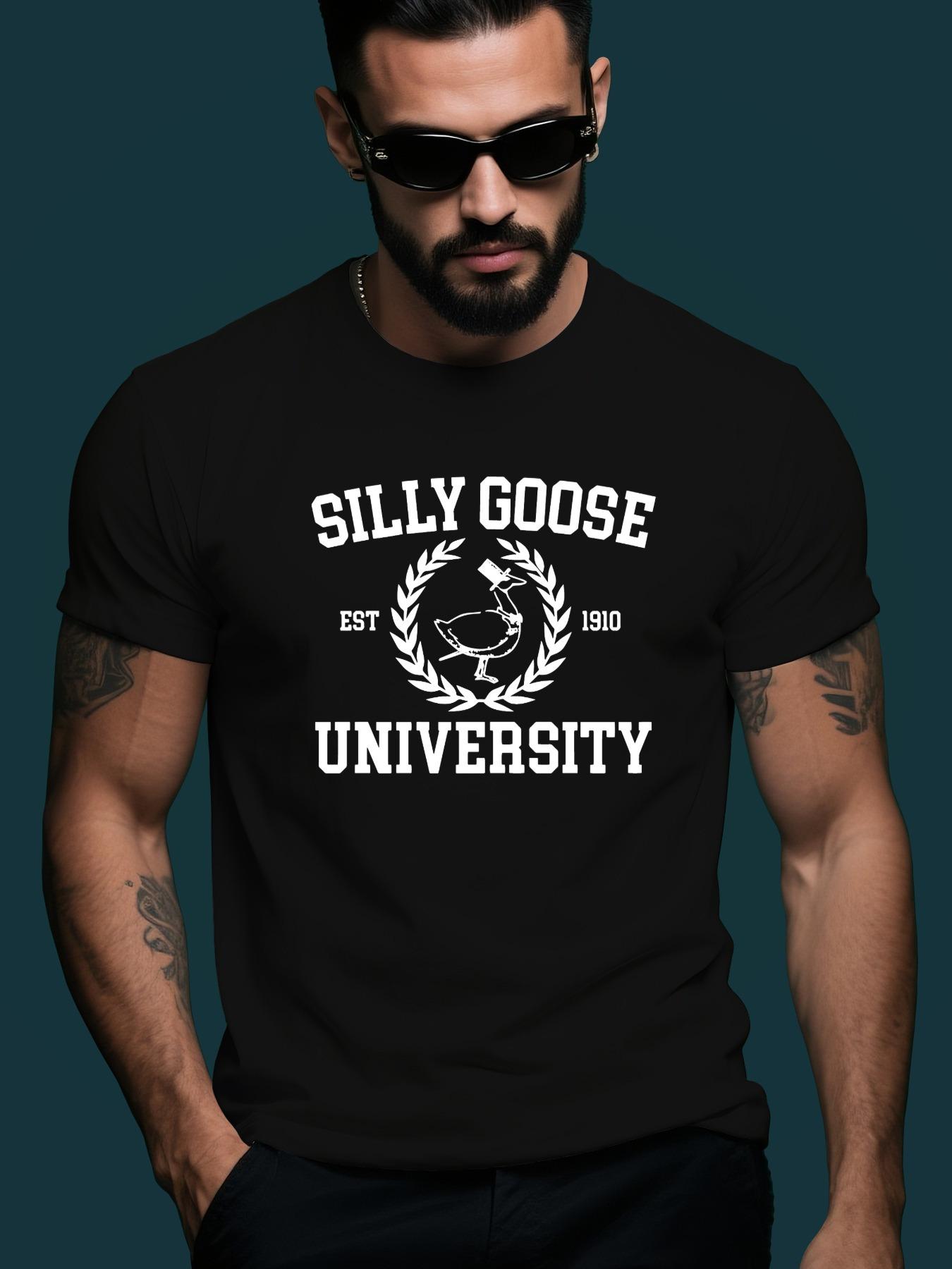 SILLY GOOSE University Graphic Tshirt - Dark Grey Crewnec... M