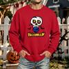 Men's Halloween Printed Long Sleeve T-Shirt Crewneck Casual Sports Top Unisex for Couples