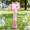 Cartoon Unicorn Bubble Machine Electric Bubble Gun Handheld Bubble Maker Wand With Lights Automatic Soap Blower Outdoor Toy