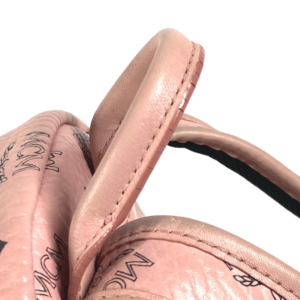 MCM Visetos Logo Backpack Bag Backpack Leather pink
