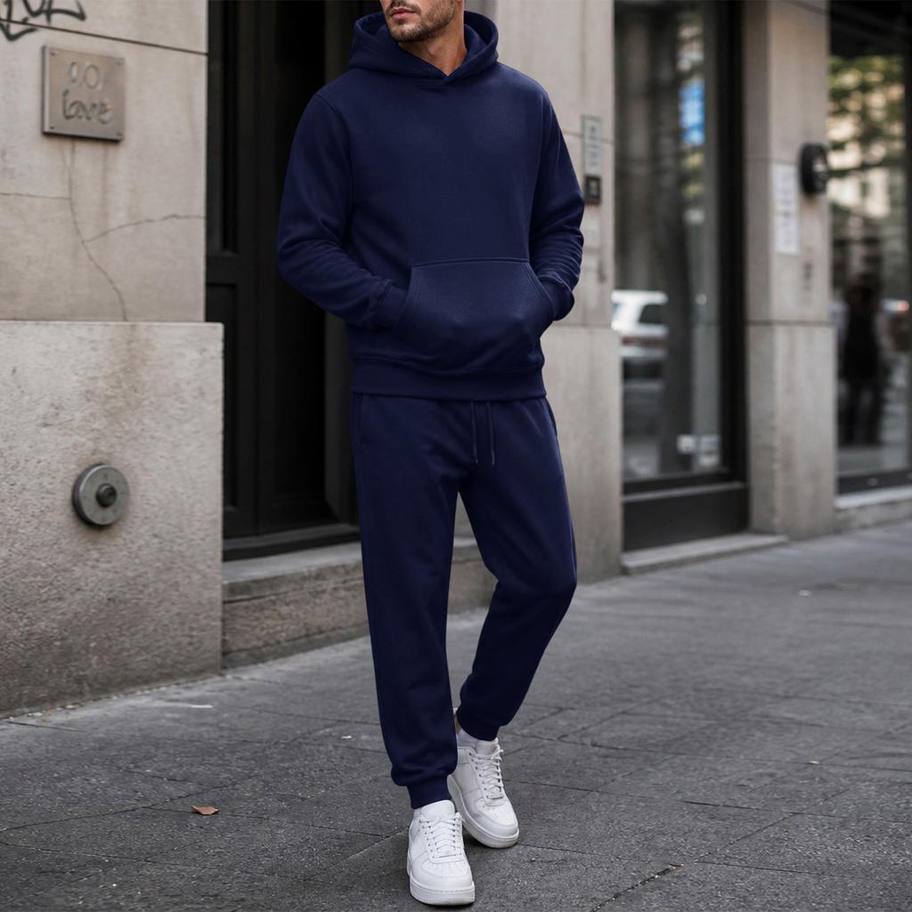 Completo da Ginnastica con Cappuccio da Uomo per Autunno Inverno, Spesso Pullover a Vestibilità Larga Tuta da Corsa, Abbigliamento Casual Atletico per Jogging