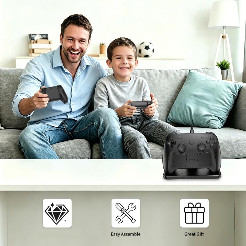 Steam Controller Stand for Desk Display, Black ABS Controller Holder for Storage and Display on a Gaming Desk for Daily Desk Use Area