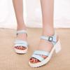 Große Größe 45 Frauen Knöchel Schnalle High Heel Sandalen Sommer 2024 Mode Plattform Sandalen Frau Dicke Sohle Gladiator Sandalias Mujer