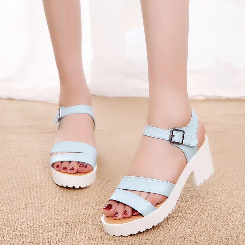 Große Größe 45 Frauen Knöchel Schnalle High Heel Sandalen Sommer 2024 Mode Plattform Sandalen Frau Dicke Sohle Gladiator Sandalias Mujer