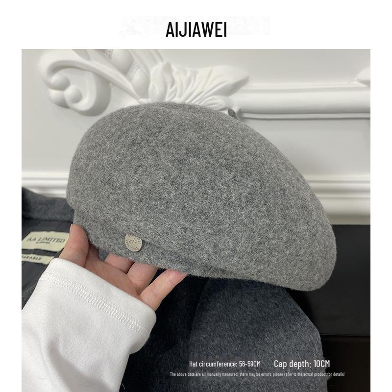 

Женский серый шерстяной берет: Новая модель свободного кроя в корейском стиле для осени/зимы — теплая, стильная и универсальная. One Size