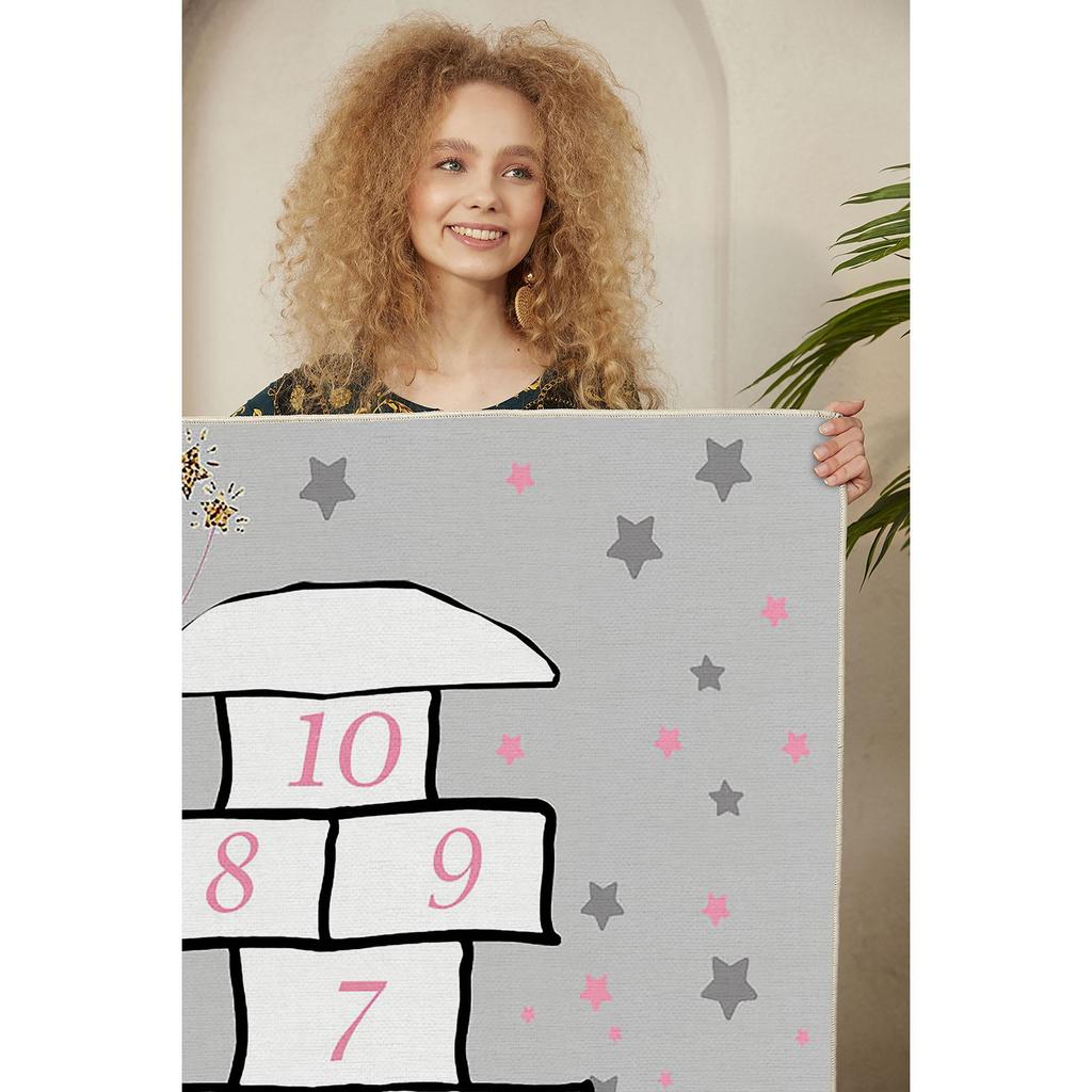 Decorative Non-Slip Base Rectangle Haunted Rabbit Scoop Kids Carpet