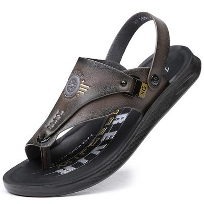 Sandale din piele la modă pentru bărbați Sandale casual Sandale de vară, respirabile, pentru bărbați, papuci de plajă antiderapante, sandale confortabile