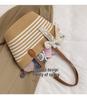 Women's Large Capacity Woven Straw Shoulder Bag - 2025 Spring Niche Beach Bucket Bag with Texture for Commute