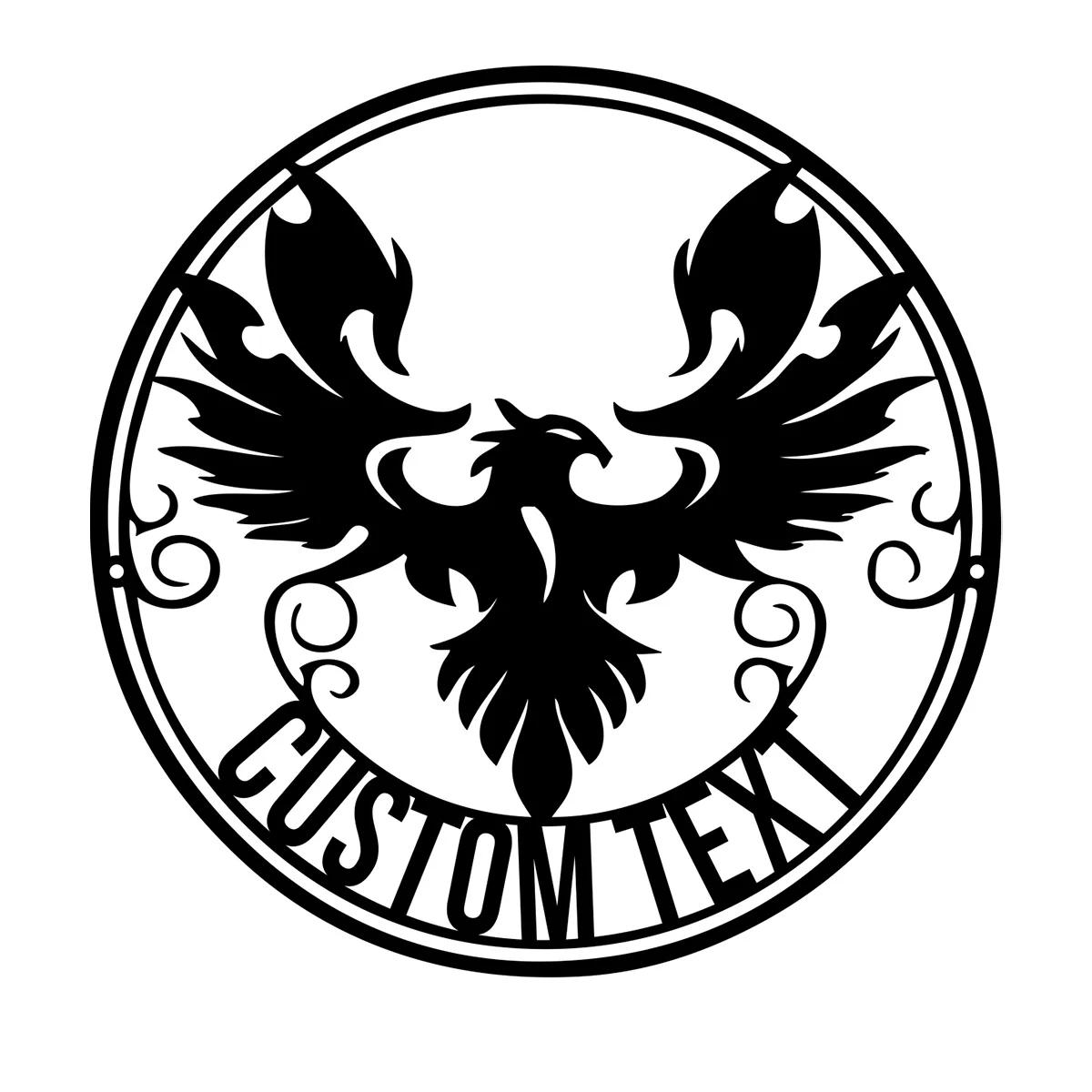 Metal Wall Art Fire Bird Eagle Home Decor Personalized Name Sign