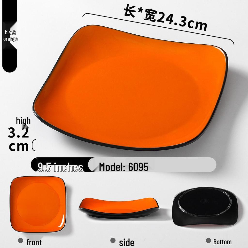 Thick Melamine Square Rice Bowl & Noodle Plate for Restaurants and Cafeterias