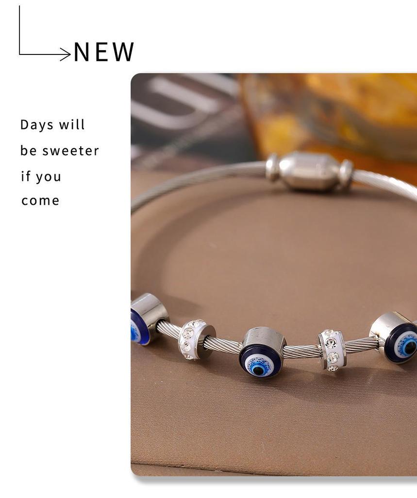 18K Gold-Plated Titanium Steel Evil Eye Diamond Bracelet