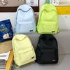 Women Lightweight Waterproof Backpack Solid Color Student Schoolbag