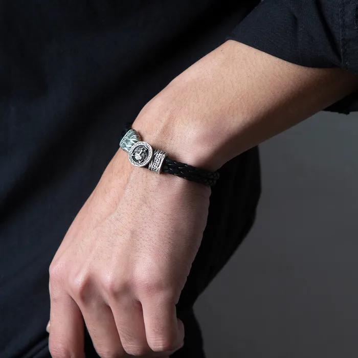 Lion Antique Leather Bracelet SVB-197