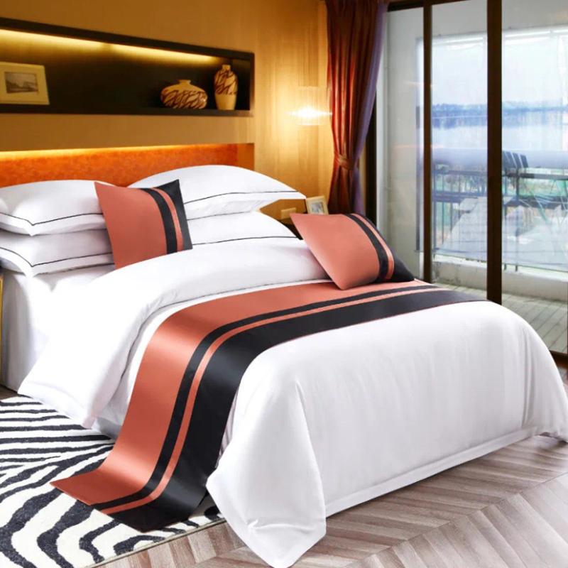 Runner da letto in stile europeo, ricamo di lusso, bandiera, runner da tiro, camera da letto, decorazione per la casa, letto, asciugamano, federa