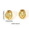 Gold C-Shaped Round Hoop Earrings with Bright Surface, French Light Luxury, High-End Stainless Steel