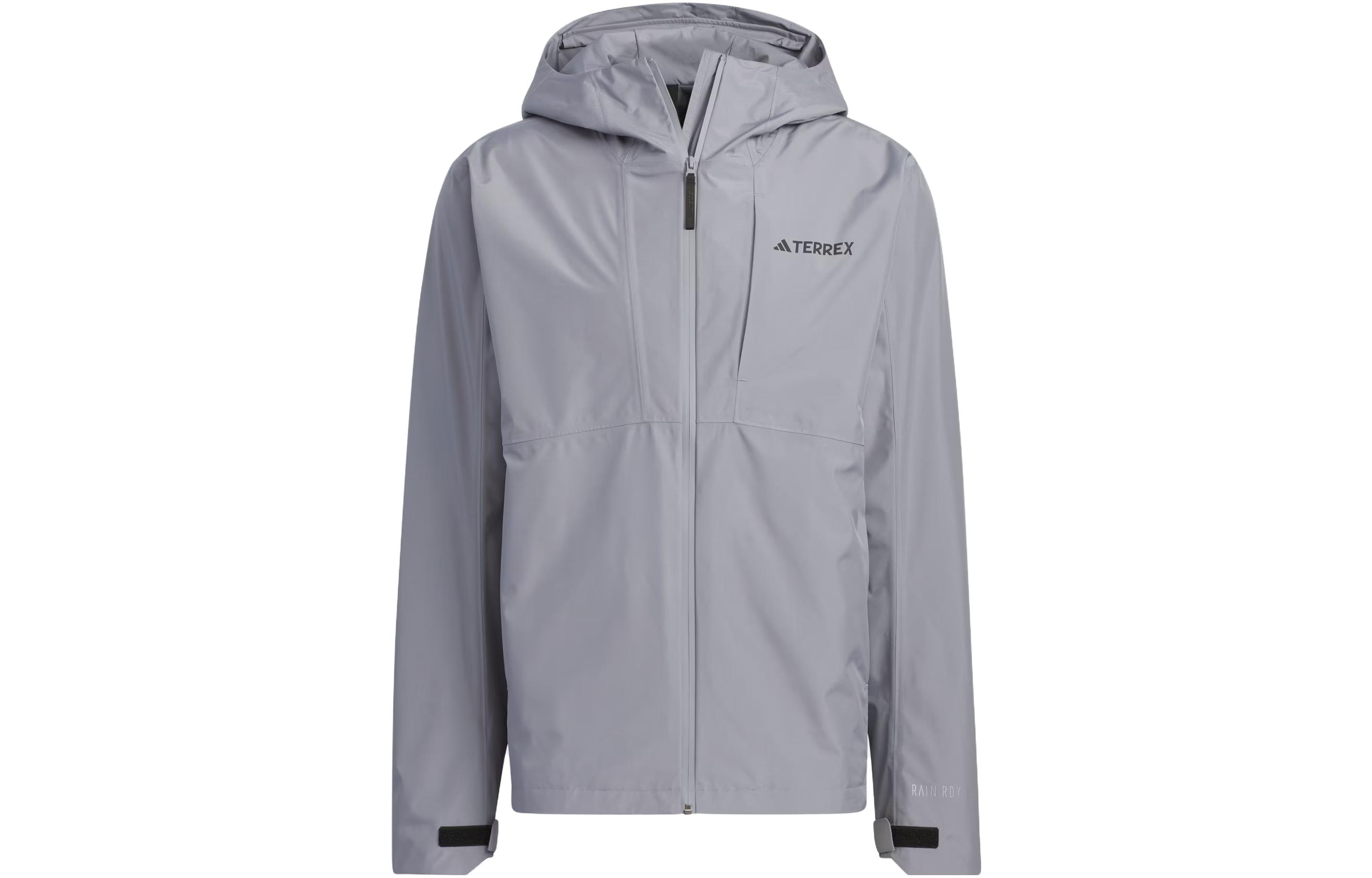 Adidas Waterproof, Windproof, And Breathable Windbreaker Jacket Men s Light Gray IU2670 L