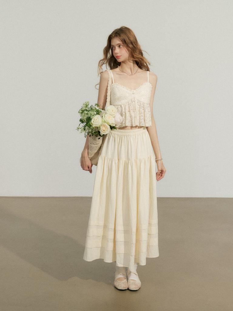 Sinseuden Melua Tiered Long Skirt