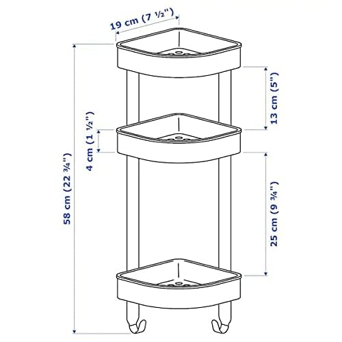 IKEA BROGRUND Corner Wall Shelving Unit, Stainless Steel (604.089.87)