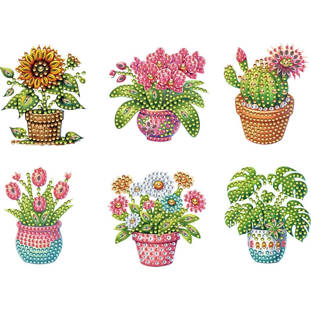 6pcs 2D/flat Acrylic DIY Independence Day Design Diamond Art Fridge Magnet Kit Refrigerator Mailbox Home Decoration DIY Crafts