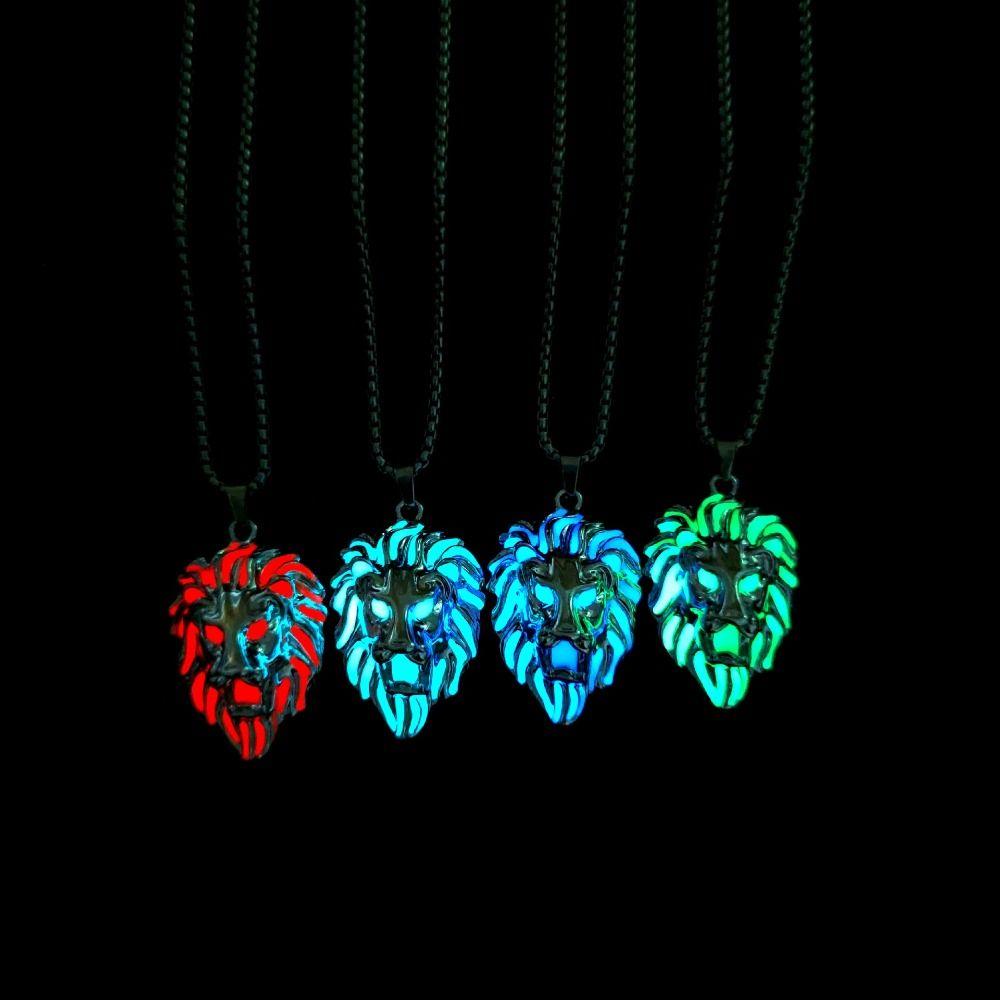 Animal Halloween Necklace Zinc Zinc Alloy Hip Hop Neck Chains Cool Luminous Pendant Necklace  Women Men