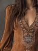 European & American Women's V-Neck Embroidered Bodycon Mini Dress (2025)