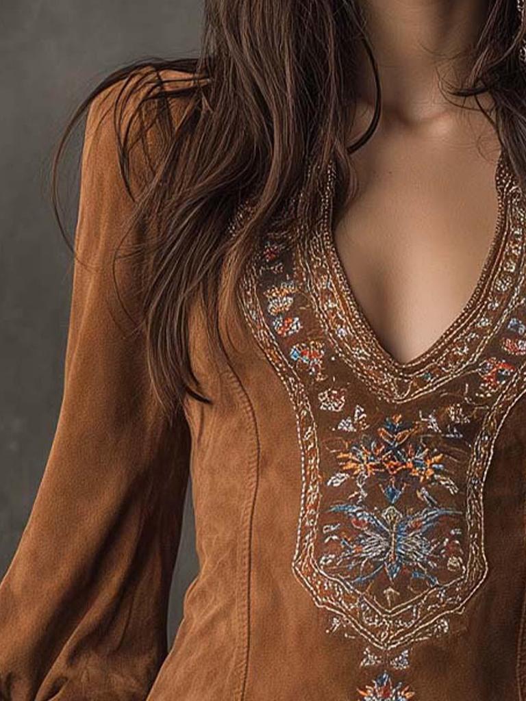 European & American Women's V-Neck Embroidered Bodycon Mini Dress (2025)