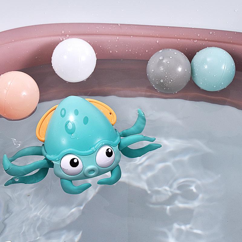 Baby Bath Toys Kids Octopus Clockwork Rope Pulled Crawl Land Water Toys Dragging Walking Toy Swimming Water Toys Kids Gift